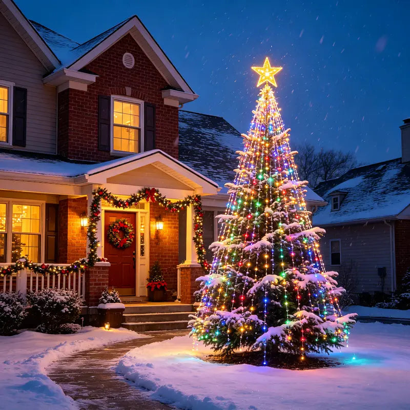 6Ft Smart Christmas Tree Lights, 400 LED RGB Color Changing with App & Remote, Music Sync Star Topper