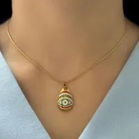Göz formalı asma boyunbağı