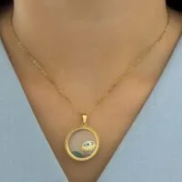 Kürə formalı göz asma boyunbağı