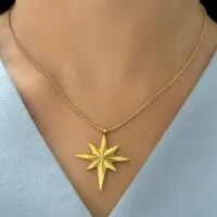 Ulduz formalı zərif və dəbli kulon boyunbağı